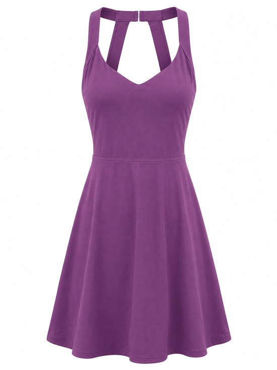 HALARA Dresses & Skirts - HALARA Purple Backless Sleeveless Dress